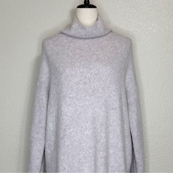 Aerie Alpaca Wool Blend Mock Neck Oversized Fuzzy Soft Sweater - Picture 2 of 13